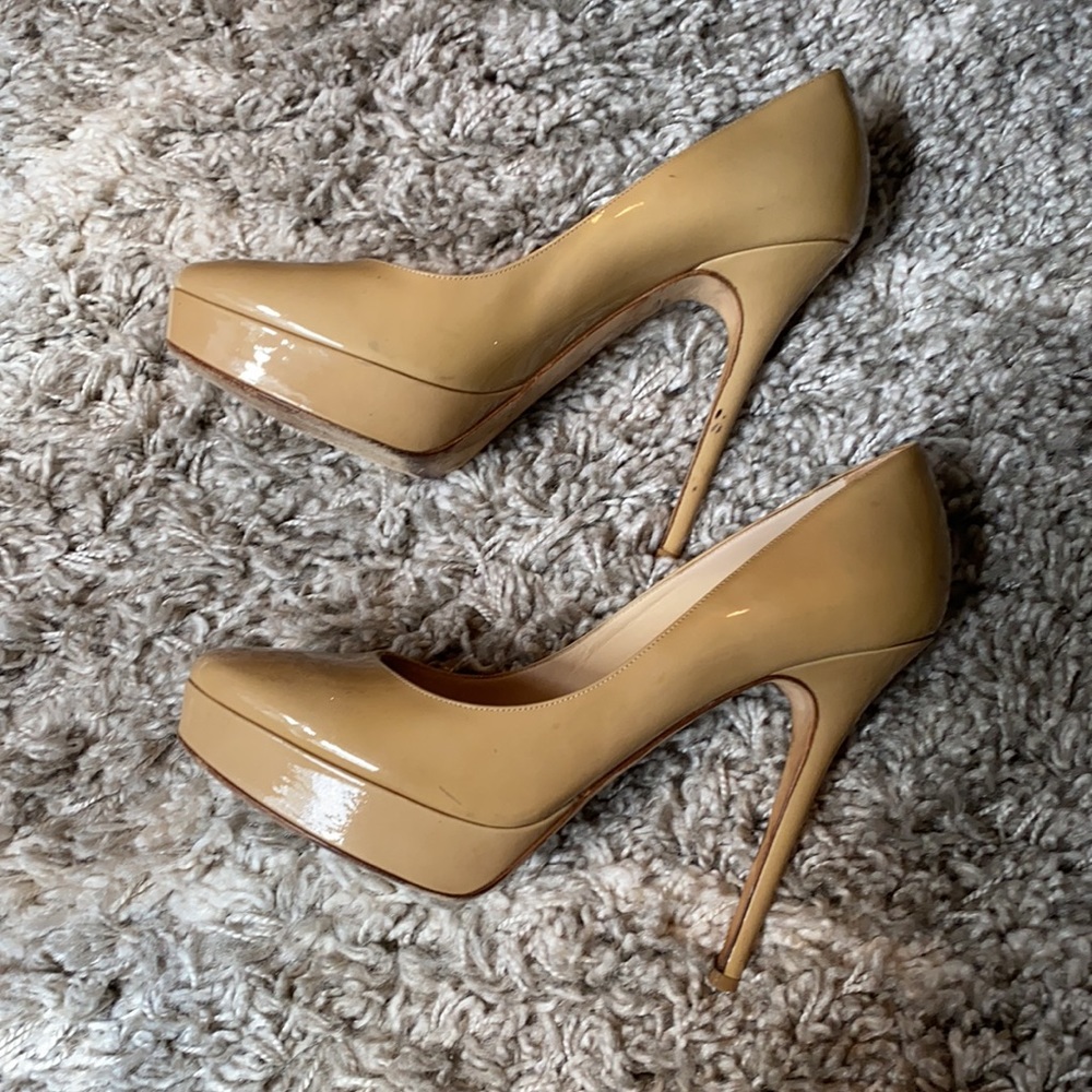 Jimmy Choo nude platform heels